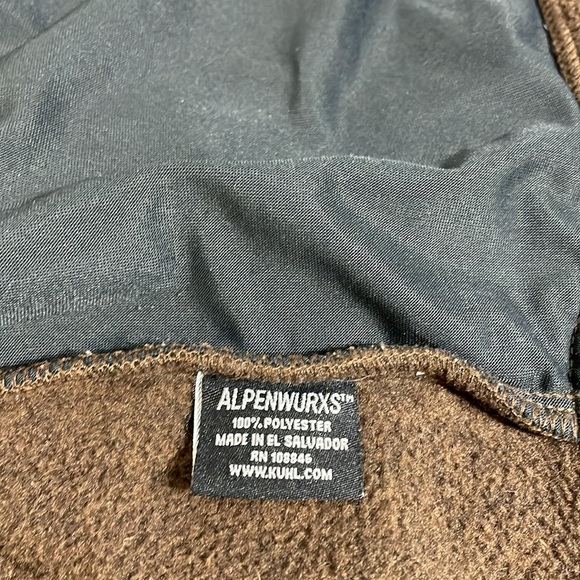 Kuhl Alpenwurx Heavy Fleece Suede Jacket Berber Collar Full Zip Pockets Large - Picture 6 of 16